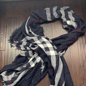 Navy, white and red scarf